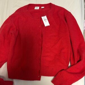 GAP Women's Vibrant Red Cardigan